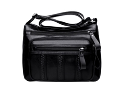 Bolso Bandolera De Piel Sintética Para Mujer Con Múltiples Bolsillos, Cierre De Cremallera Y Correa Ajustable - Estilo Casual