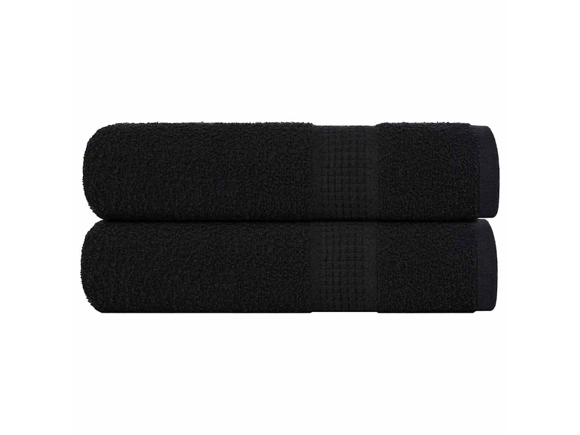 Toallas De Baño 2 Uds Negro 100x150 Cm 360 Gsm 100 Algodón Wsd290886