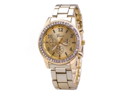 Reloj De Pulsera De Acero Para Hombre Con Correa Y Diamantes De Imitación, Estilo Elegante Y De Negocios, De Cuarzo, Modelo Zlf-0188 (dorado).