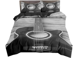 Juego Ropa Cama Diseño Notas Musicales Hombre Mujer Funda Nórdica Juego Material Microfibra Niños 220 X 240 Cm