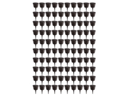 100 cestas de plástico de malla con tapa para fertilizante, ideales para plantas pequeñas.