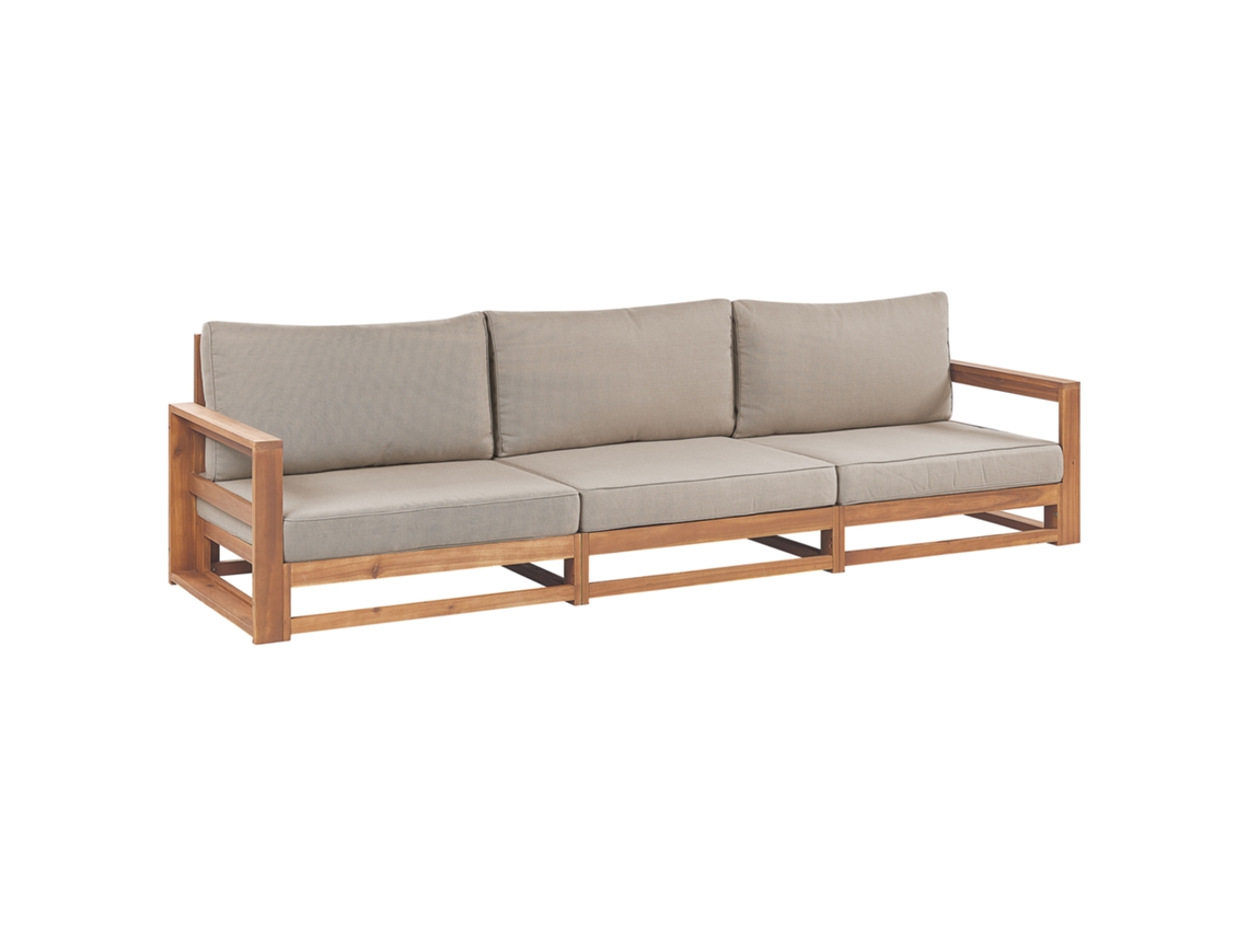 Sofá de 3 plazas BELIANI Timor de Madera de acacia con certificado FSC® Madera clara 269x75x72