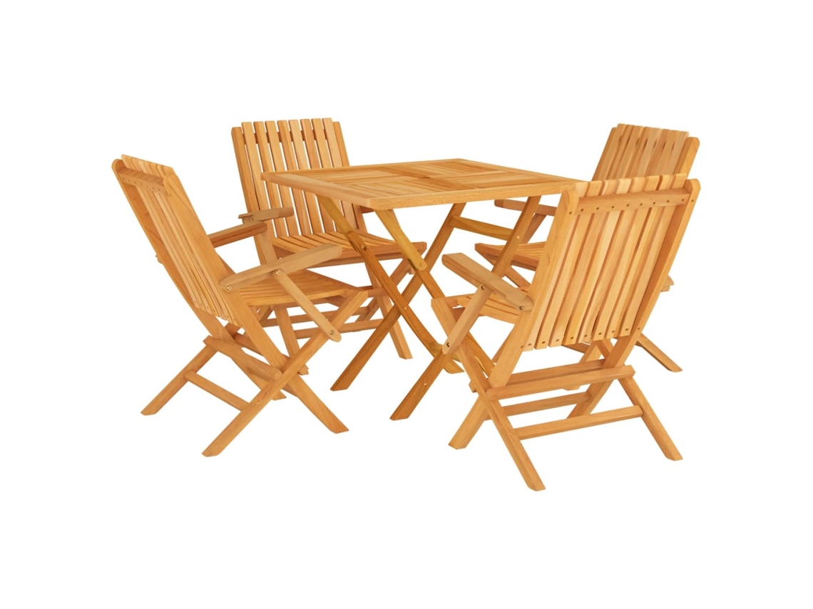 Maison Exclusive - Juego De Comedor Para Jardín 5 Piezas Madera Maciza De Teca