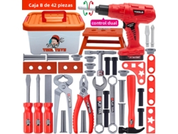 Juego de herramientas para niños, incluye taladro eléctrico de juguete, juguete de construcción eléctrico Mdug (42 piezas)