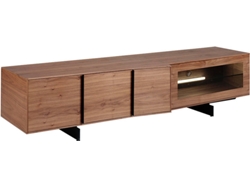 Mueble de TV ANGEL CERDÁ. 3219 (Marrón, Negro - Acero inoxidable, Vidrio - 200 x 55 x 48 cm)