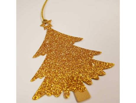 6 Pegatinas GLOBAL GIFT de regalo - Árboles de Navidad con purpurina