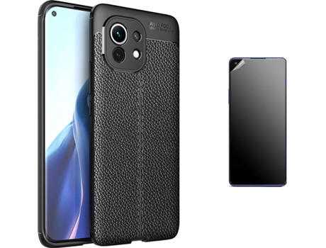 Kit Carcasa y Protector Xiaomi Mi 11 Ultimatte Rugged Leather Negro
