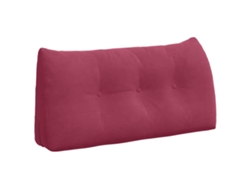 Cojín De Espalda Rojo Vino 100 X 24 X 50 Cm Terciopelo