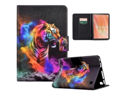 Funda A2 para tableta Amazon Fire HD 10 con estampado de piel sintética y ranuras para tarjetas, diseño de tigre colorido Chennnls (2023)
