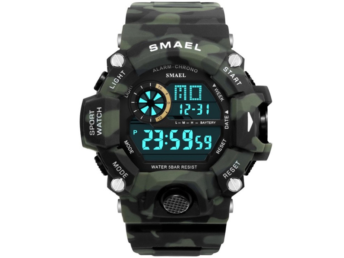Reloj Deportivo Electrónico, Resistente Al Agua Hasta 50 M, Para Estudiantes Adolescentes, Color Camuflaje.