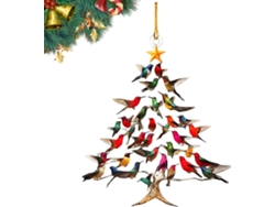 Adorno navideño acrílico 2D de colibrí: colibríes coloridos apilados, decoración para el hogar, color A