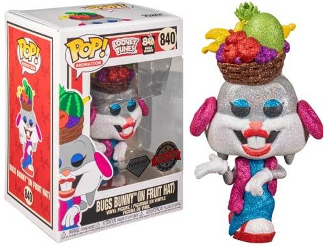 Figura FUNKO Pop Looney Tunes Bugs Bunny Con Sombrero De Frutas Glitter Efecto Diamante Exclusivo Edicion Especial 51731