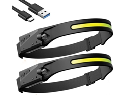 Diadema de silicona Yizhood con 4 modos de luz y sensor de movimiento para actividades al aire libre (negra)