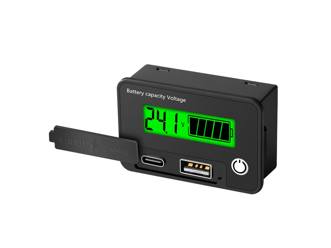 Teste De Capacidade De Bateria Voltímetro Digital 8-30vdc Com Alarme De Baixa Tensão