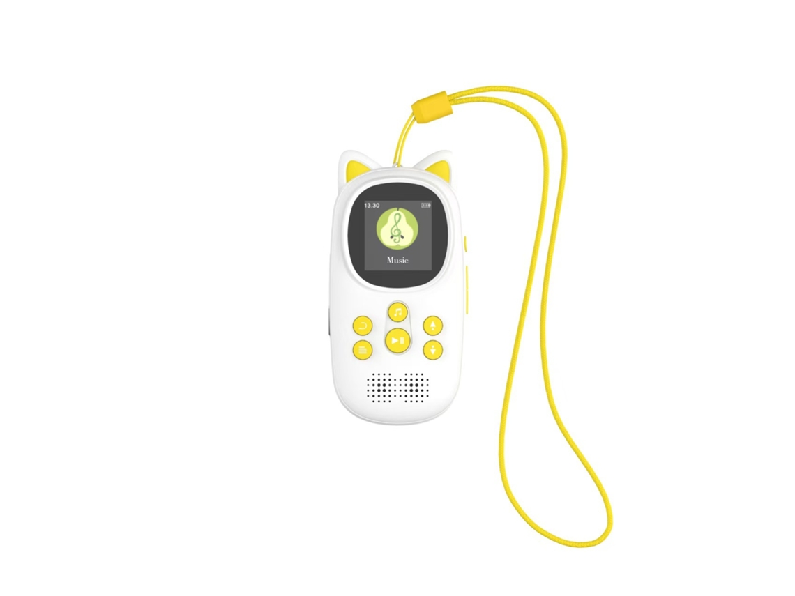 Reproductor MP3 portátil para niños con Bluetooth, MP4 externo, 1,44 pulgadas, amarillo Sfushos