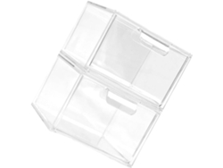 Juego de 2 organizadores de cajones transparentes para baño, maquillaje y joyería.