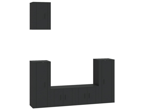 Conjunto 5 de muebles para TV VIDAXL madera contrachapada negro