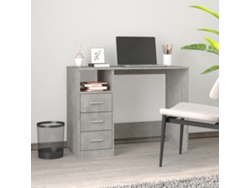 Escritorio con cajones contrachapada gris hormigón 102x50x76 cm