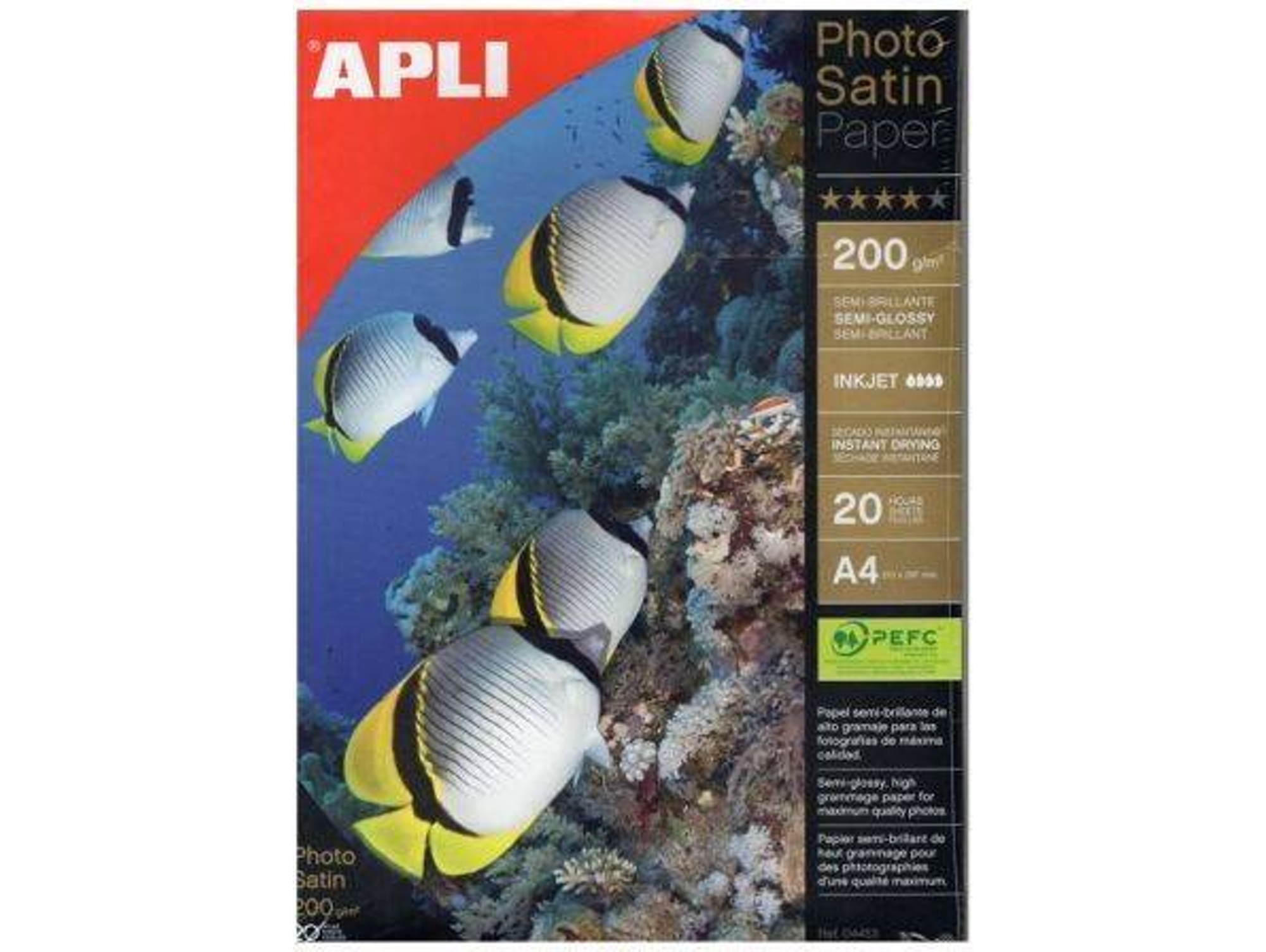 Papel Fotográfico APLI Satin A4 200 g - 20 Hojas