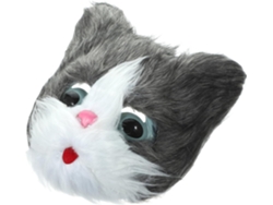 Máscara De Peluche De Gato Gris Para Accesorios De Disfraces De Fiesta Para Halloween, Carnaval Y Cosplay.
