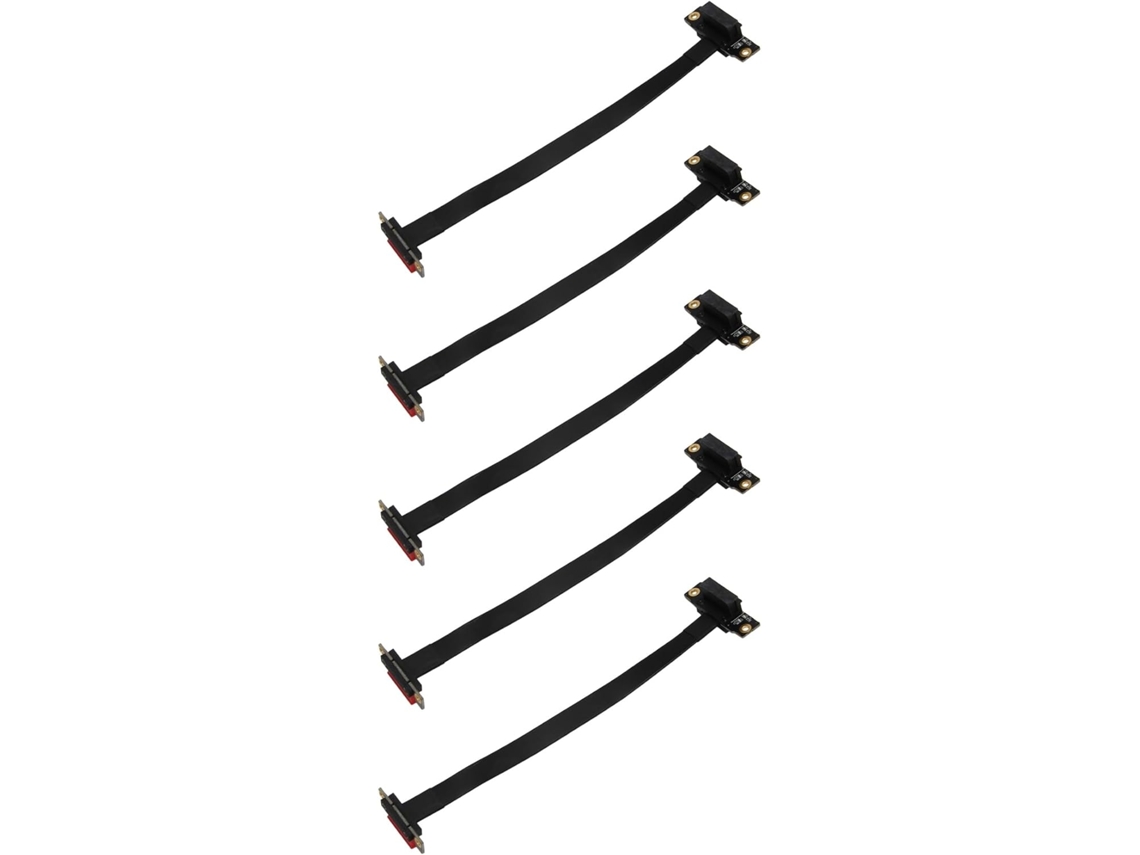 Cable De Extensión De 5x Dual Pcie X1 3.0 En Ángulo Recto De 90 Grados, 8 Gbps, Tarjeta Pci Express 1x, 20 Cm