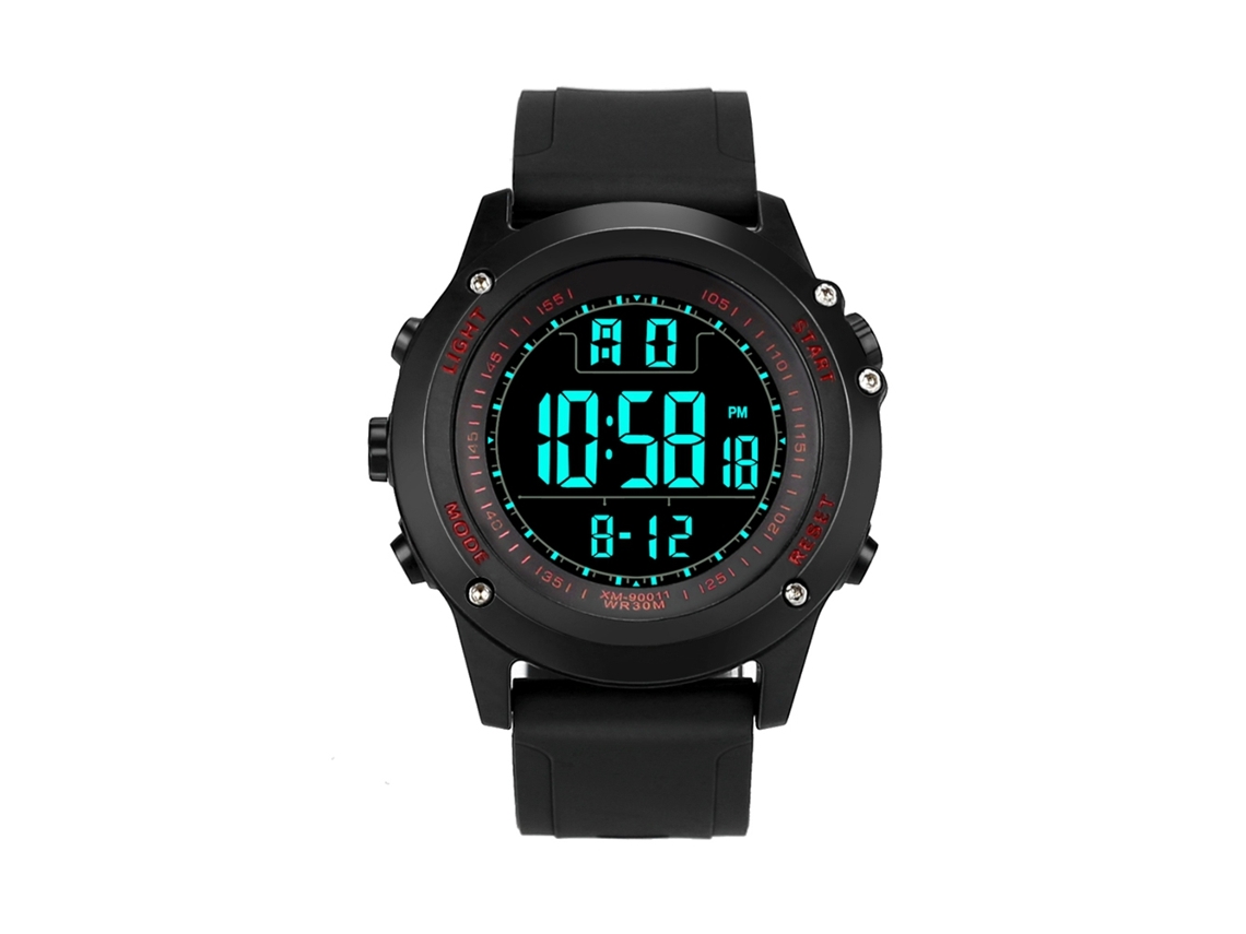 Reloj Electrónico Deportivo Para Hombre Con Correa De Silicona Display Digital Rojo