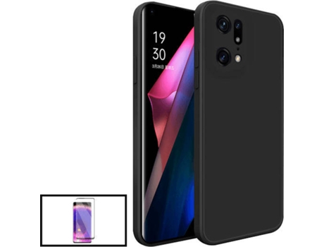 Kit Carcasa + Protector de Pantalla Oppo Find X5 GIFT4ME Negro