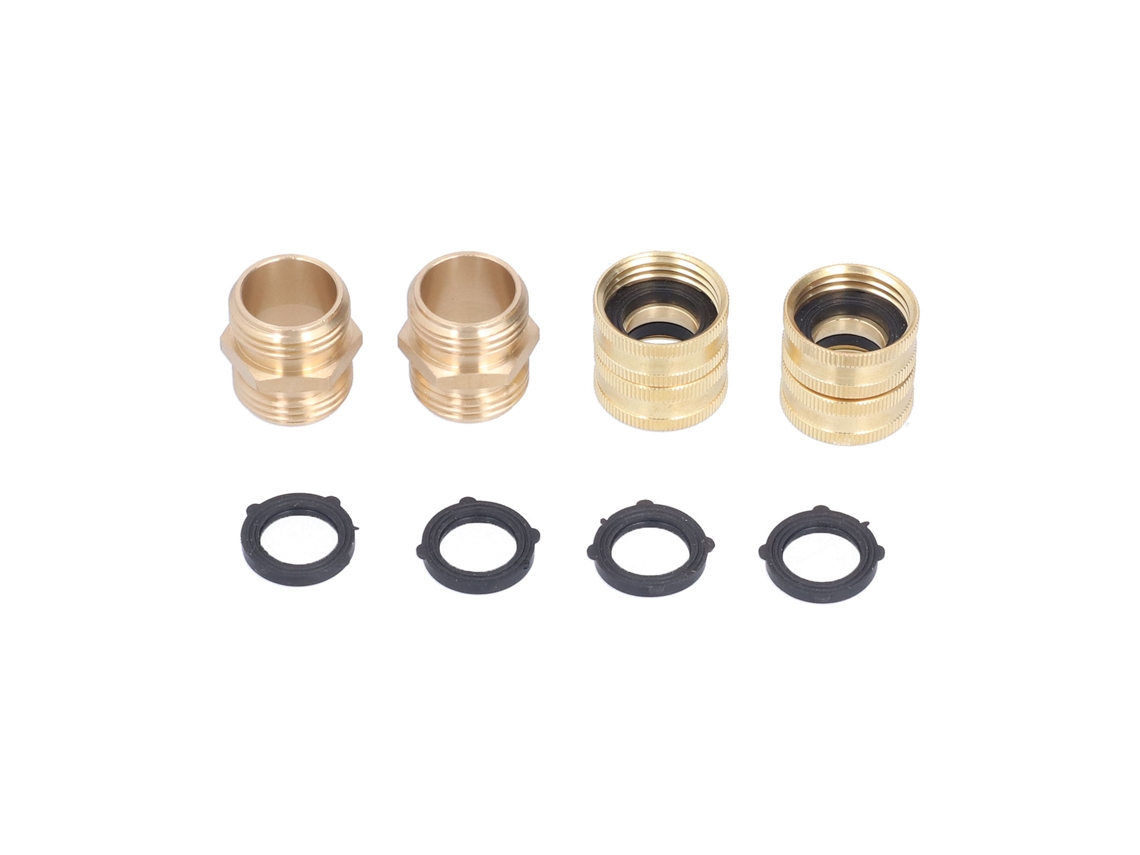 2 Pares De Adaptadores Bidireccionales De Latón De 3/4 De Pulgada Para Mangueras De Jardín Y Lavadora.