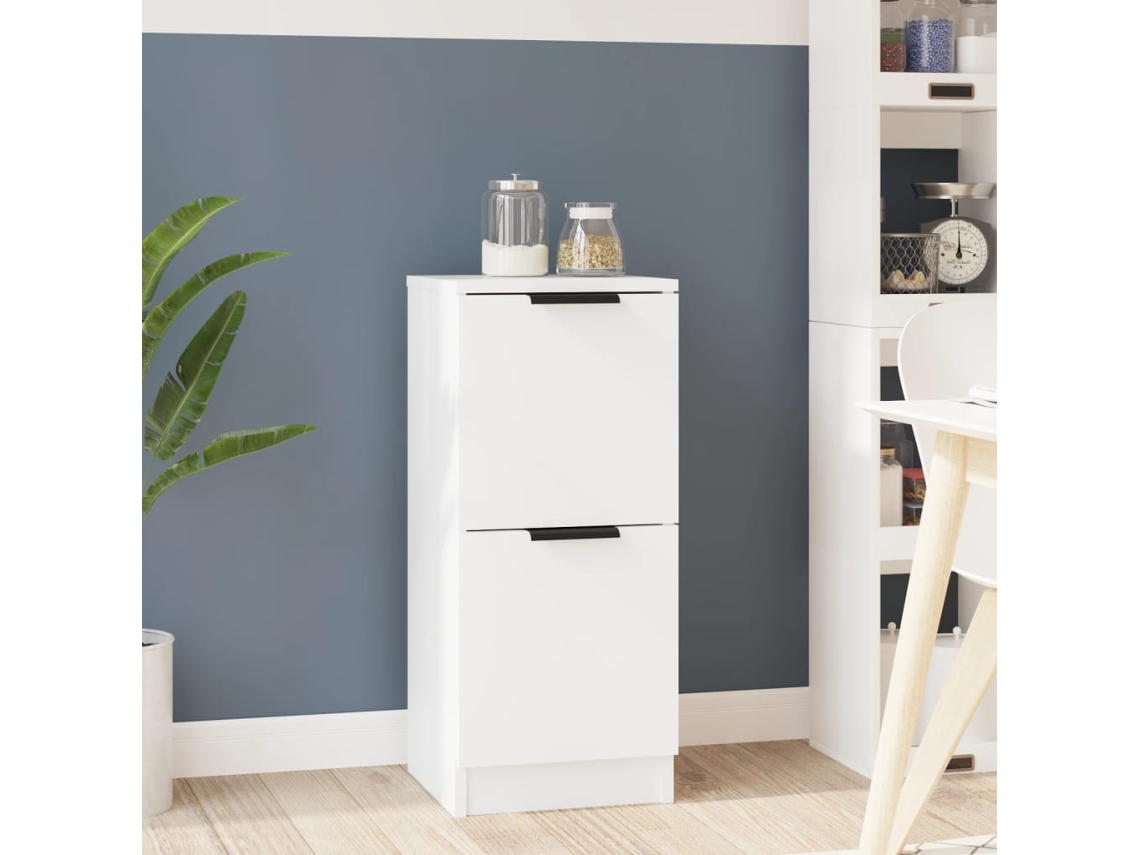 Aparador De Madera Contrachapada Blanco 30x30x70 Cm