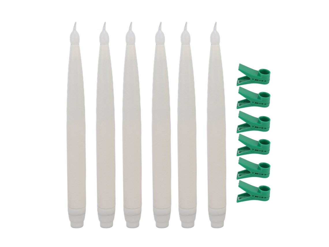 2026-6 Velas Led Navideñas Con Clip Recargables Luz Caliente Seguras Ecoamigables Para Fiesta Boda Café