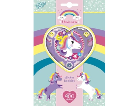 Totum Unicorn Sticker Book 4 hojas de pegatinas para niños