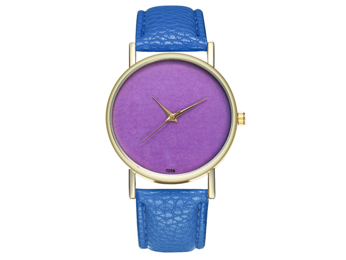 Reloj De Pulsera Analógico Con Bisel Redondo Y Elegante Movimiento De Cuarzo (azul Real)