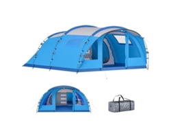 Tienda De Campaña Familiar Tipo Túnel Para 5 Personas Con 3 Habitaciones Puerta 4 Ventanas Impermeable Fácil Montaje