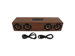 Altavoz Bluetooth de madera con despertador y modos de reproducción S/MARK.