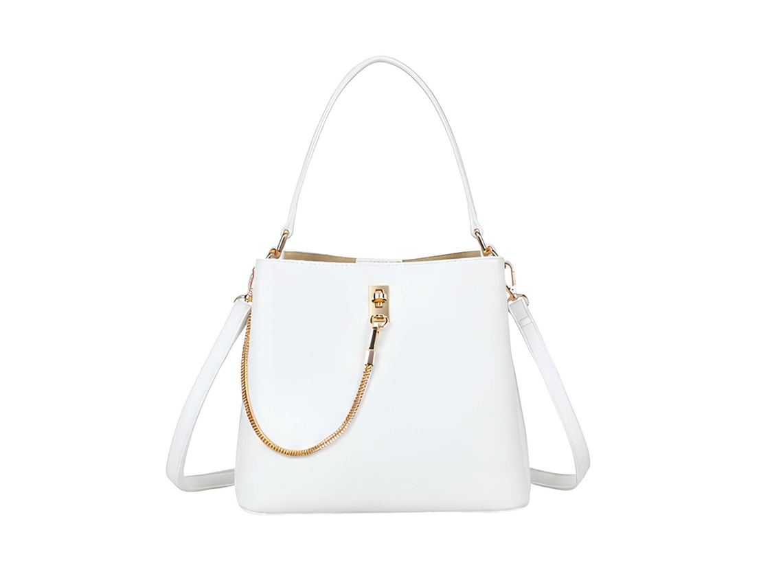 Bolso Para Mujer Efecto Piel Granulada Con Cadena Dorada Y Cierre Joya