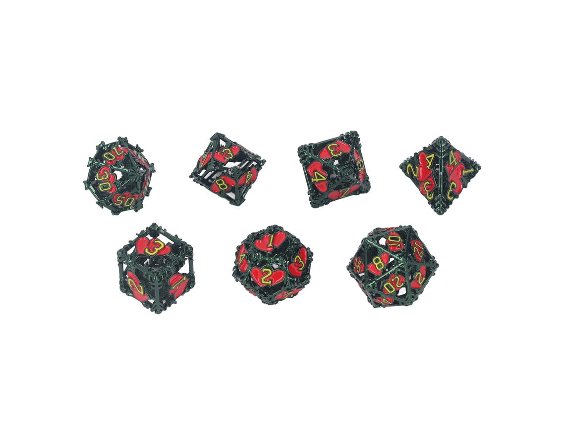 Ats-set De 7 Dados Poliédricos De Metal Para Juegos De Rol Y Mesa Fiesta Navideña Adultos