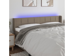 Cabecero Con Led De Tela Gris Taupe 203x16x78/88 Cm