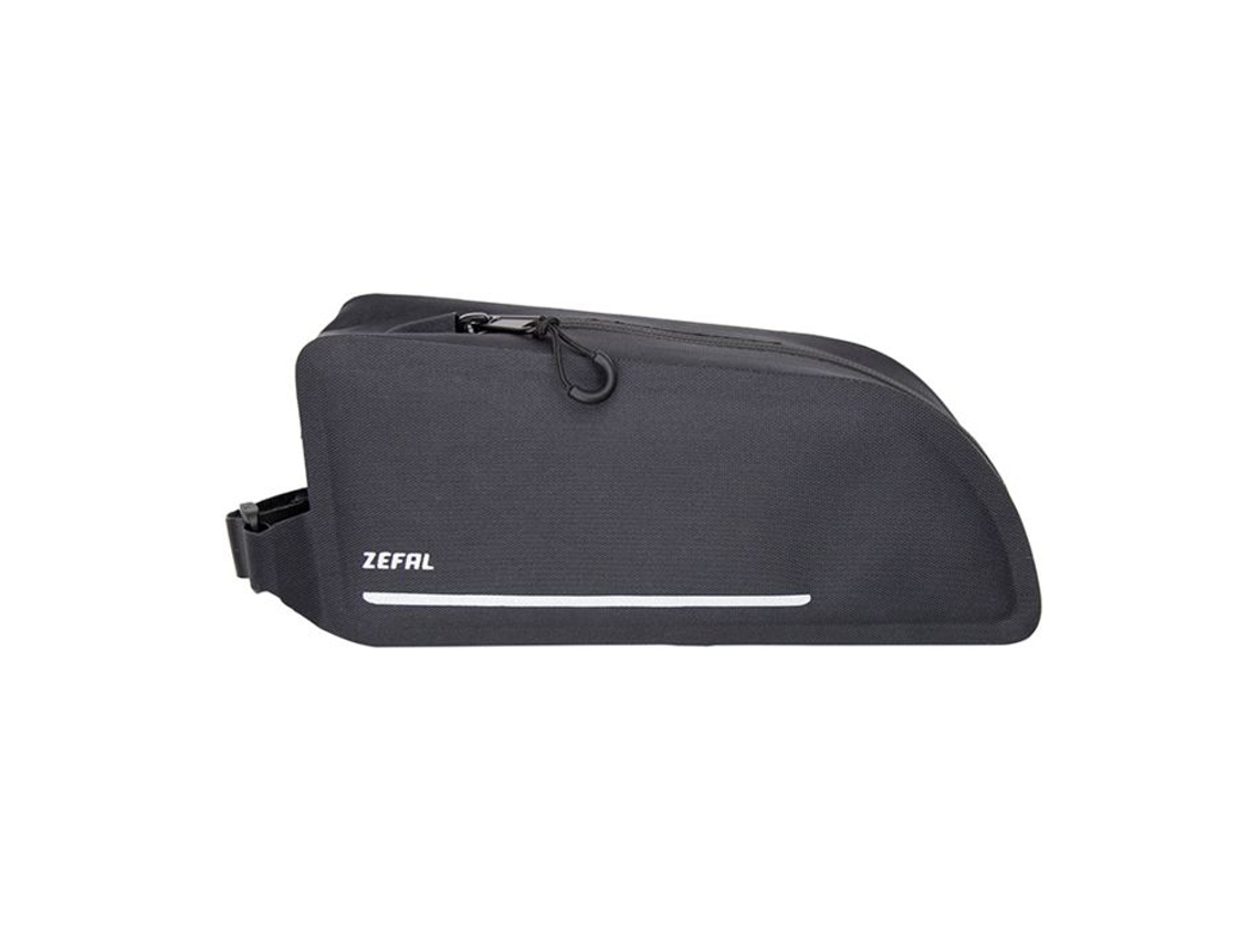 Bolsa para cuadro de bicicleta Zefal Z Adventure T1 Bolt, color negro, cierre de velcro (largo 50 x ancho 220 x alto 100 mm, 1 litro), carga máxima 1 kg