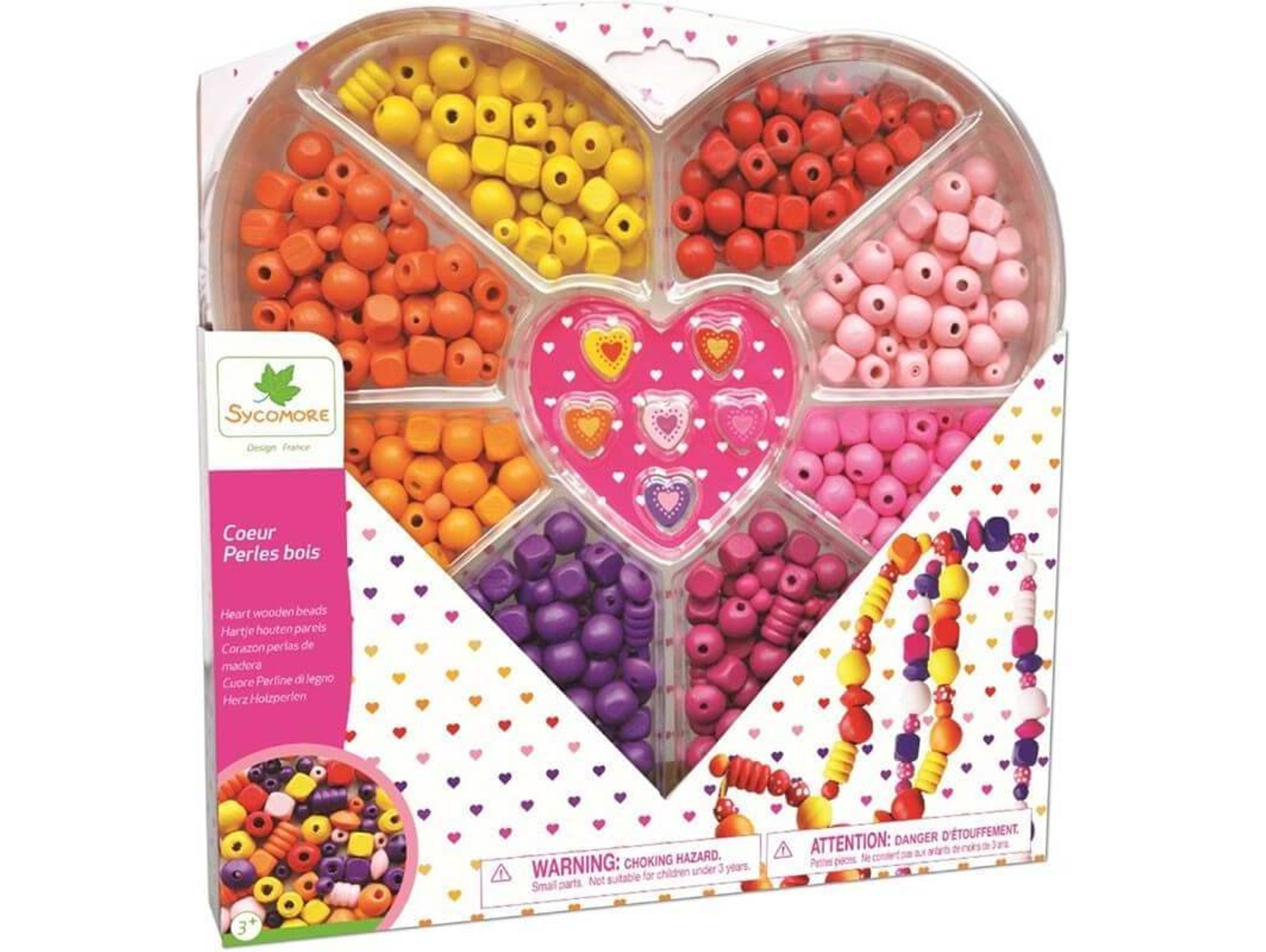 Abalorios DISFRAZZES de Madera para Collares En Caja Corazón (35 cm)