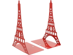 Besportble Stobaza De Metal Rojo Y Libros Decorativo Con Forma De Torre Eiffel Con Almohadillas Antidesliza...