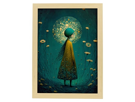 NACNIC Poster Margaritas En Estilo Surrealismo Cinematográfico Ilustraciones Y Grabados De Historieta Abstracta Y Artística A3 Marcos Madera