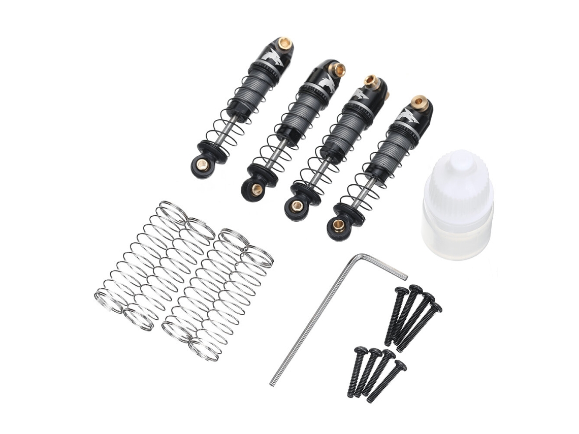 Negro4pcs Udirc Ucx2405 Ucx2405 Pro 1/24 Coche Rc Amortiguadores Rellenos De Aceite Ucx24-p086 Repuestos