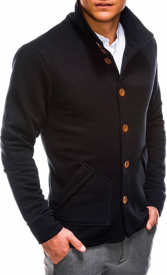 Ombre Sudadera Jersey de botones liso manga larga para hombre rebeca blusa sueter chaqueta abrigo sin capucha casua