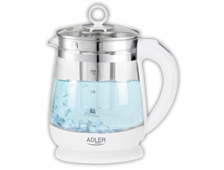 Hervidor Agua Eléctrico 15L Jarra Cristal Selector Temperatura Inalámbrico ADLER AD 1299