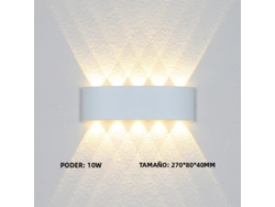 (blanco Frío 10w) Luz Led De Pared Impermeable Ip65, Luz De Jardín De Aluminio