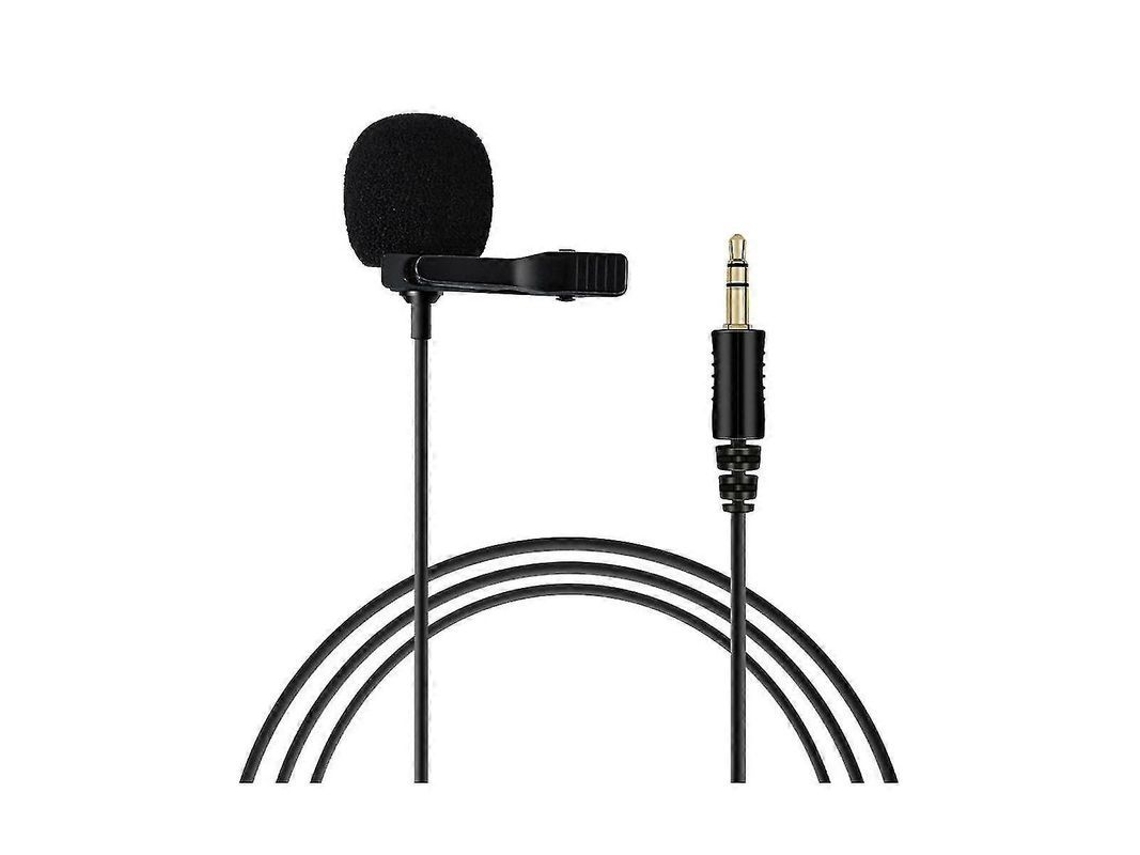 Micrófono De Solapa Omnidireccional De 3,5 Mm Con Clip Para Collar, Mini Micrófono De Audio Para Cámara, Ordenador, Smartphone, Dslr, Negro, 1,5 M