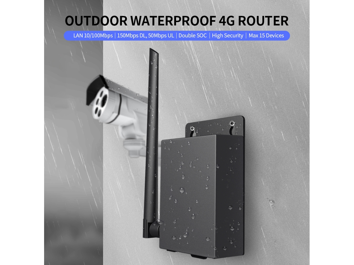 Roteador 4g Externo Impermeável Com Slot De Sim Antena 5dbi Suporta 15 Dispositivos Versão Eu