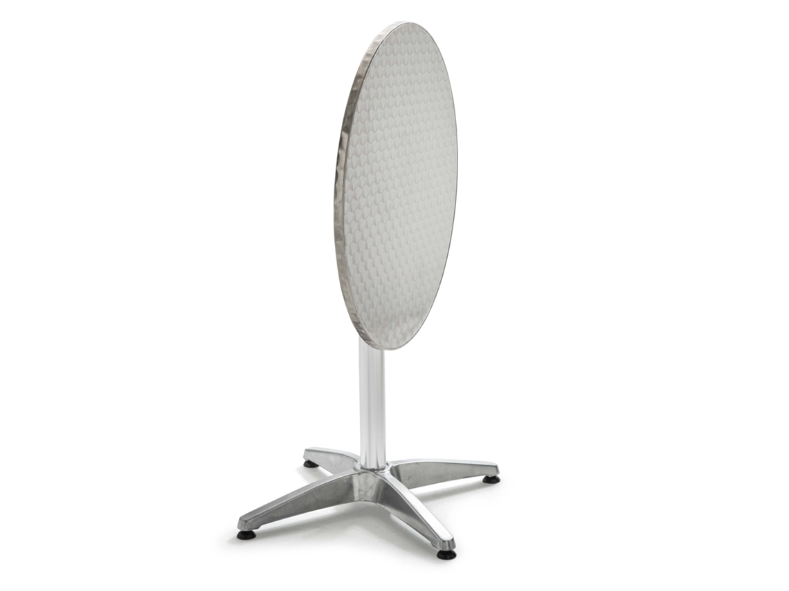 Mesa de jardín redonda de aluminio con bandeja inclinable (60 x 72 cm)