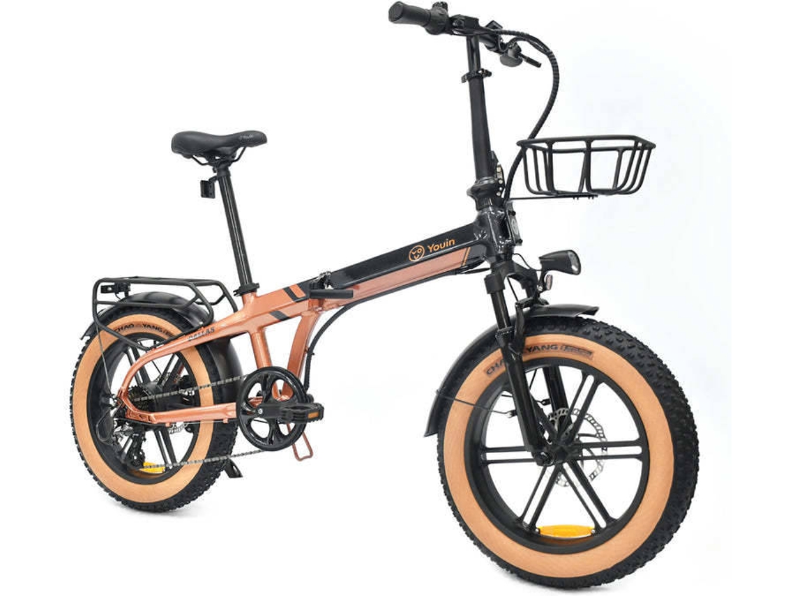 Bicicleta Eléctrica YOUIN Fat  Dallas (Autonomía: 60 Km - Marrón)