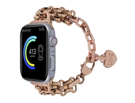 Correa para Smartwatch Cadena de Tres Filas de Acero Inoxidable para Apple Watch Series 9, 8 y 7 41mm / SE 3 y SE 2, 6 y SE y 5 y 4 40mm / 3 y